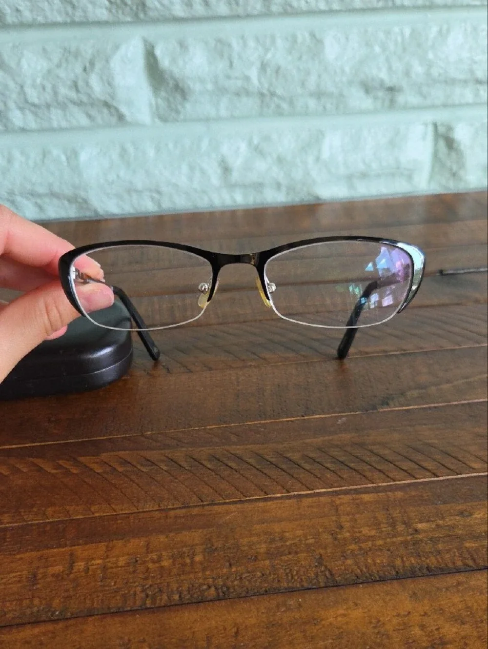 Banana Republic Black and Bronze Semi-Rim Women's Eyeglass Frames